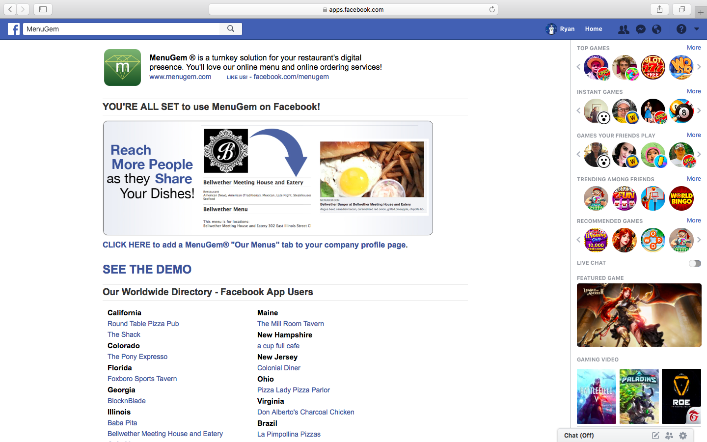 apps.facebook.com/menugem apps.facebook.com/menugem