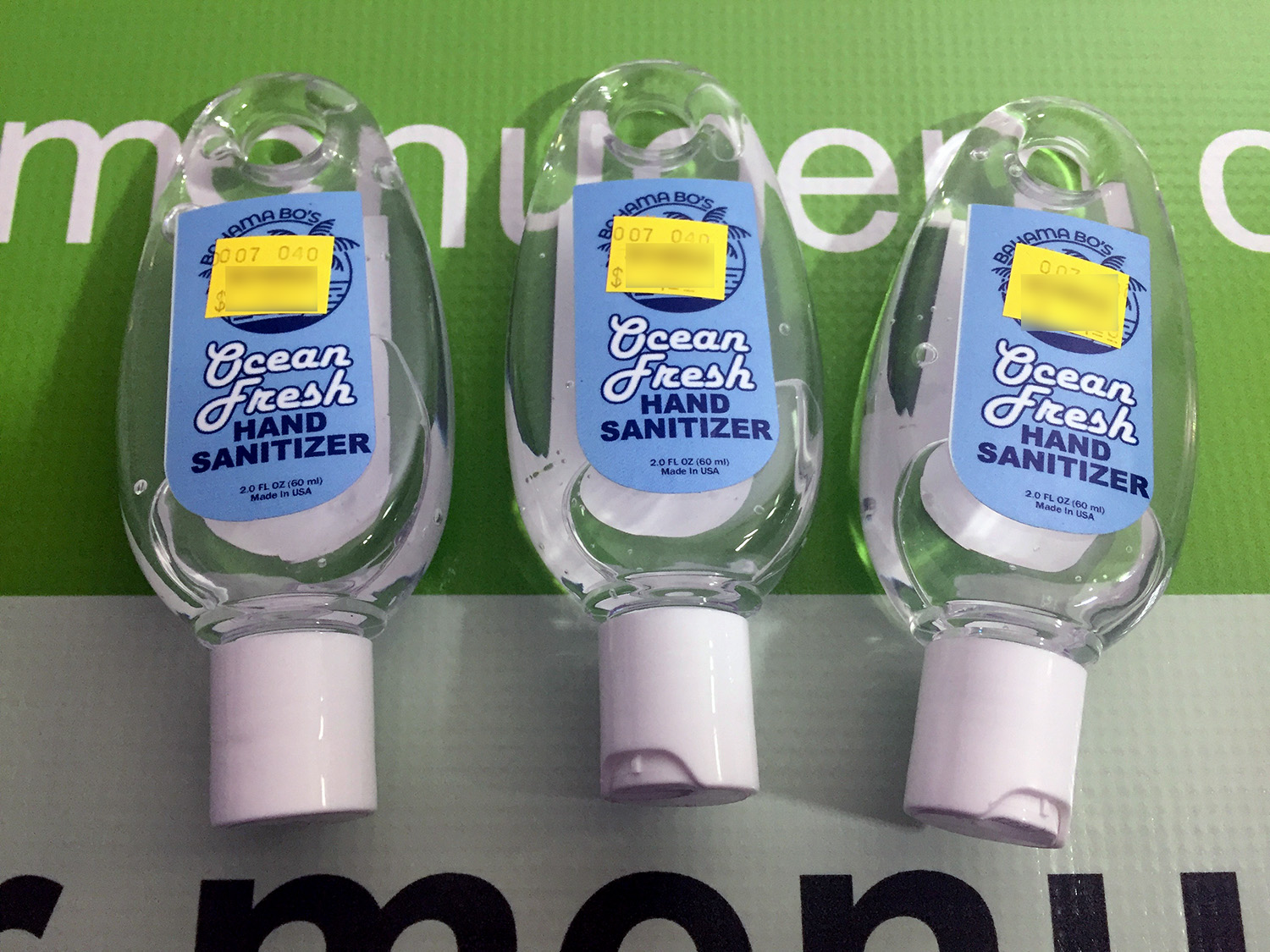 Bahama Bo's Hand Sanitizer Ocean Fresh 2oz Bottles Lot of 3
