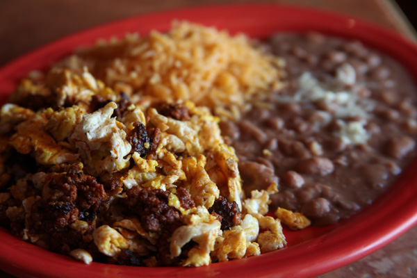 Burrito, rice and beans