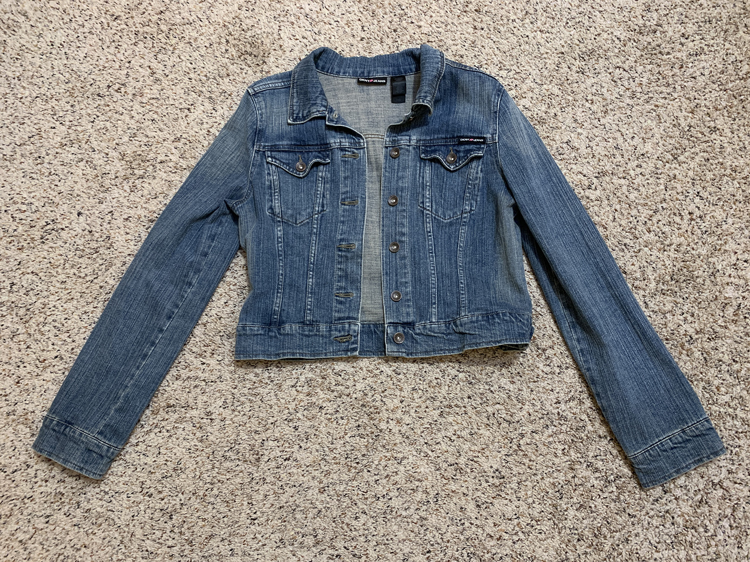 DKNY Womens Denim Jean Jacket Size L