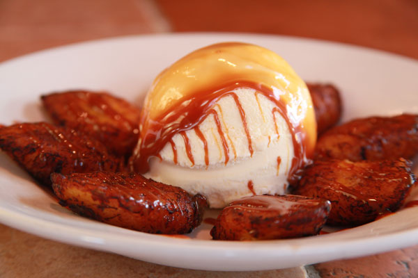 Fried Platanos with Cajeta