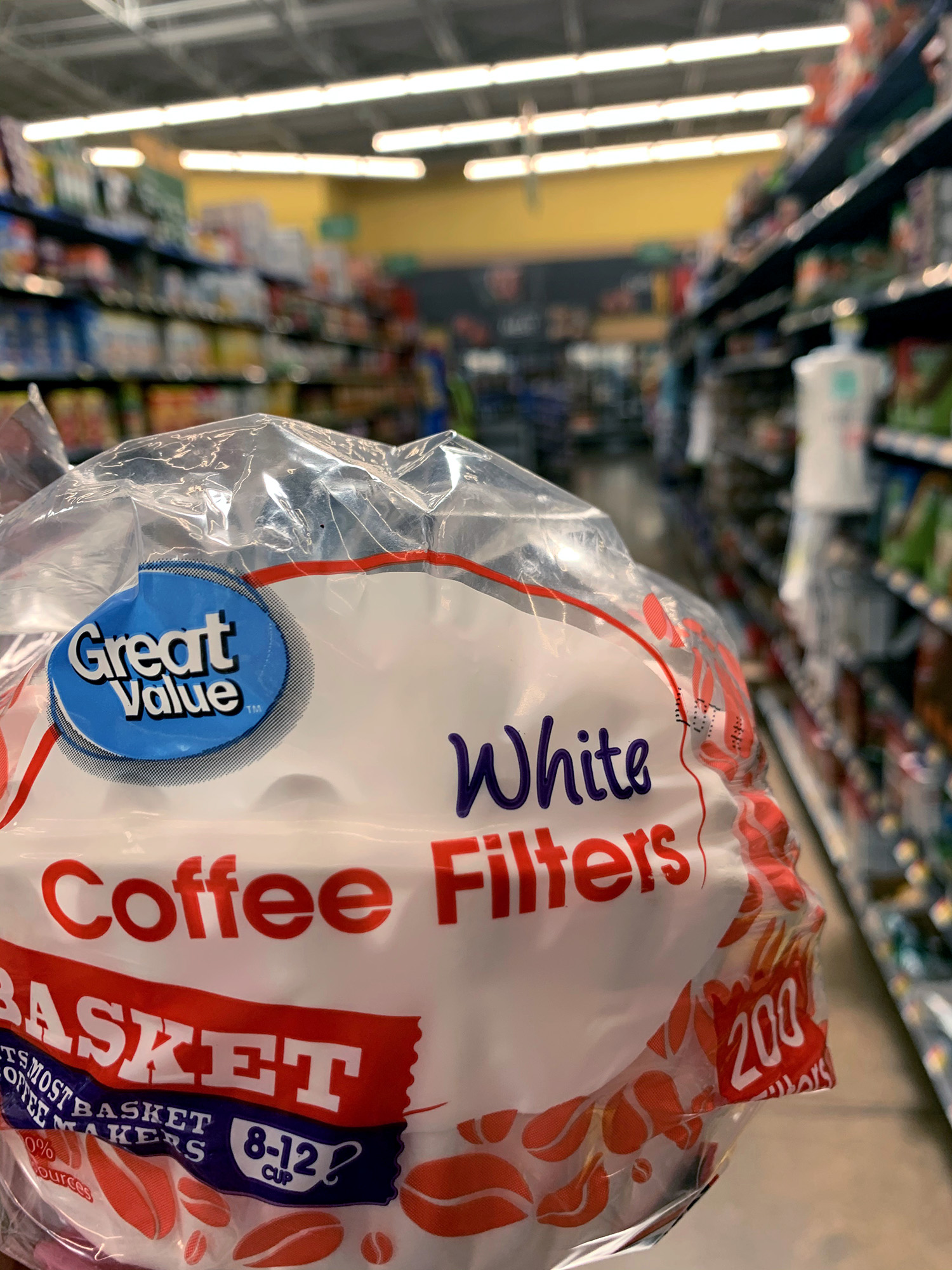 Store Brand White Basket Coffee Filters 1-4 Cup Size (200 Count)