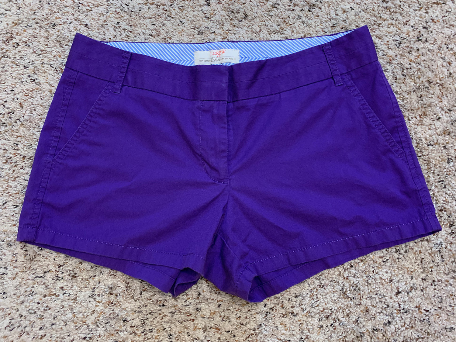 J.Crew Womens Chino Broken-In Purple Shorts Size 8