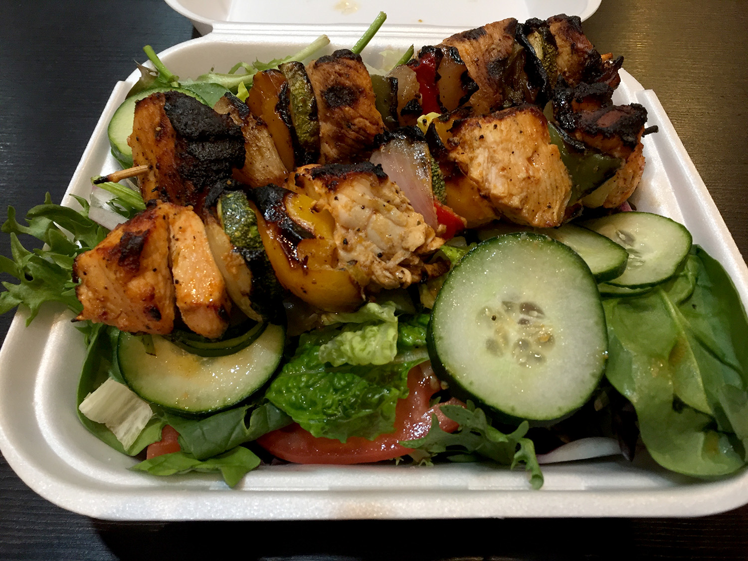 Garden Salad with Chicken Kabob