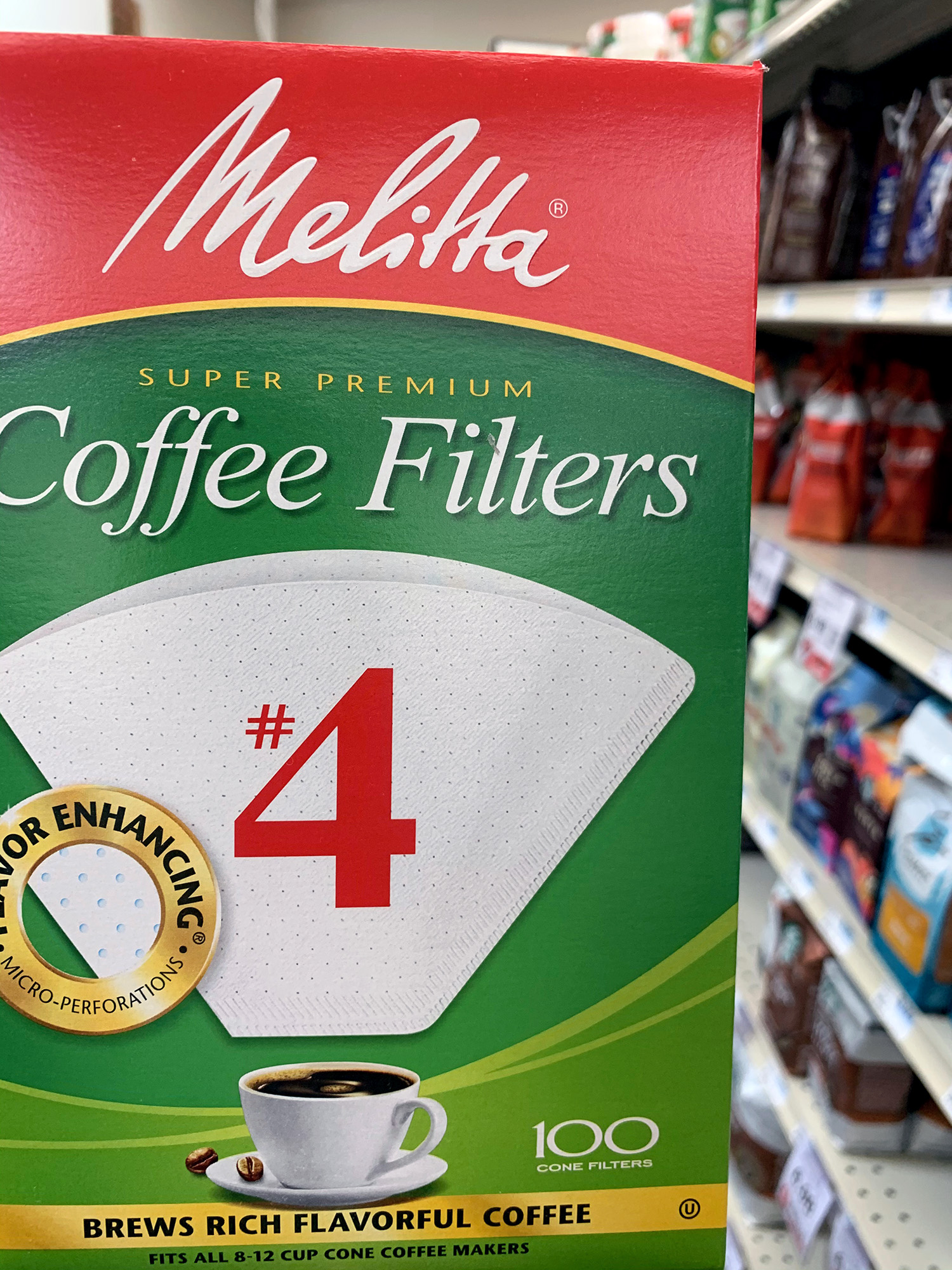 Melitta White Cone Coffee Filters #4 Size (100 Count)