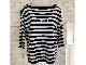 Michael Kors Womens Striped 3/4 Sleeve Shirt with Loops Size L