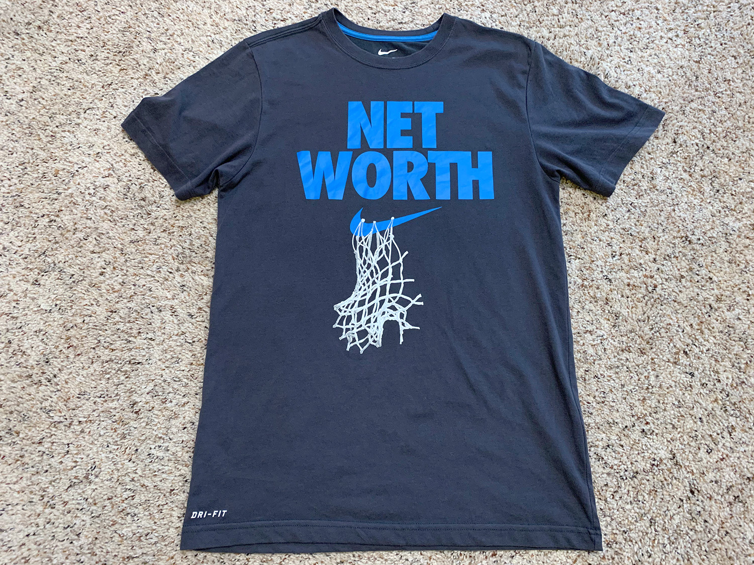 Nike Mens Dri Fit Net Worth Graphic T-Shirt Size S