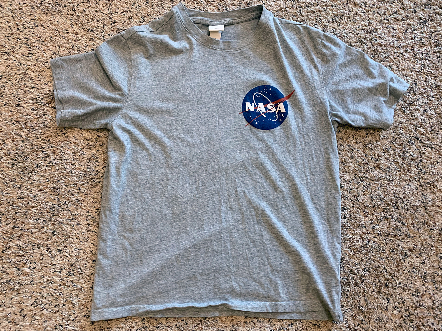 H&M Mens Grey NASA Logo T-Shirt Size S