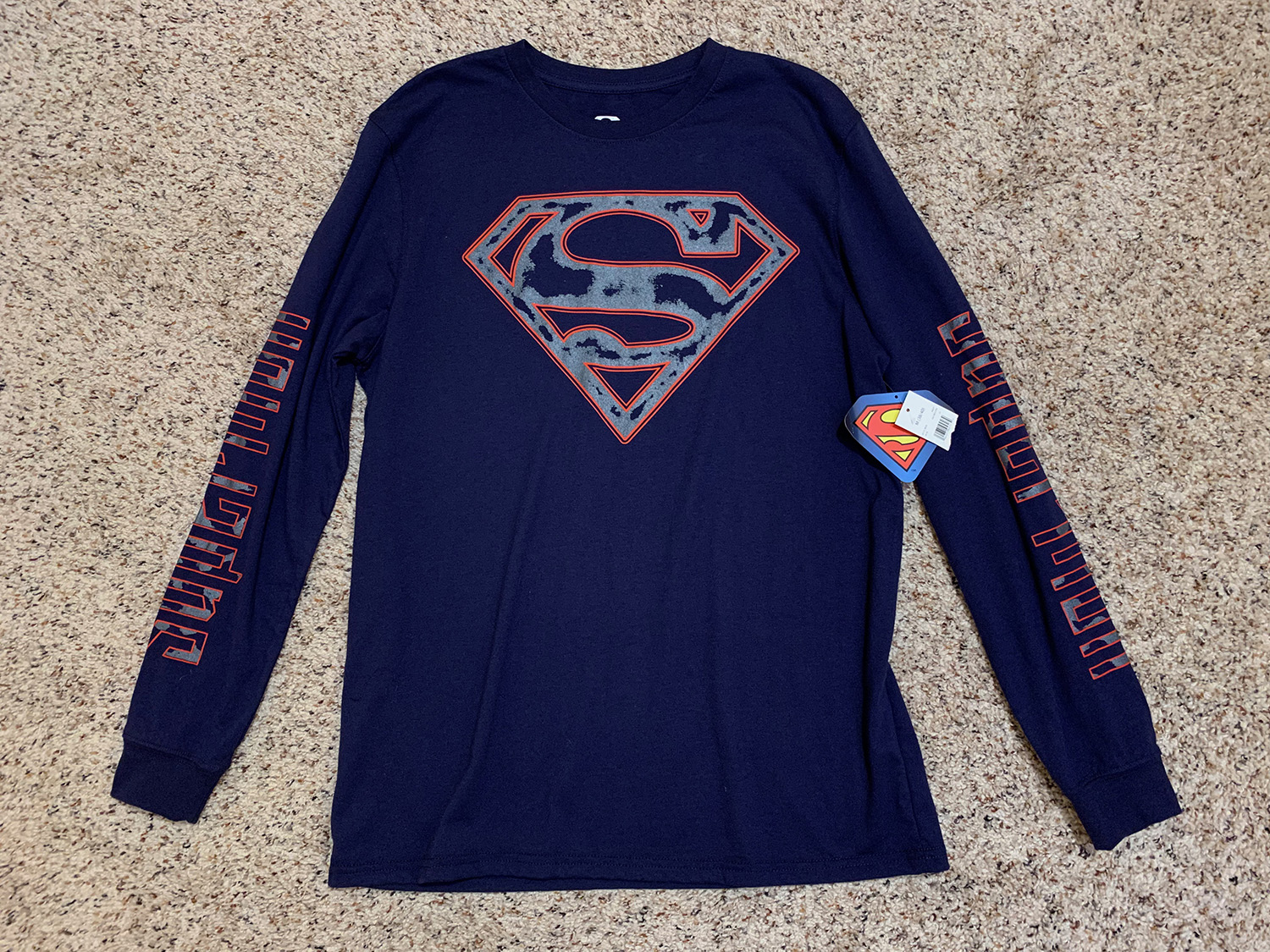 Mens Superman Logo Long Sleeve Shirt New With Tags Size M