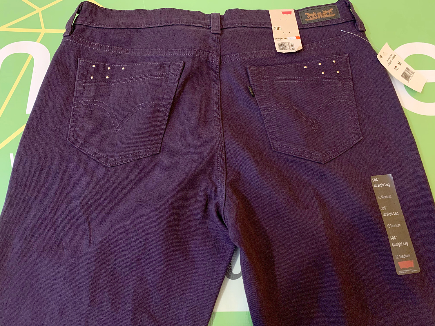 Levis Womens 505 Straight Purple Jeans Size 12M