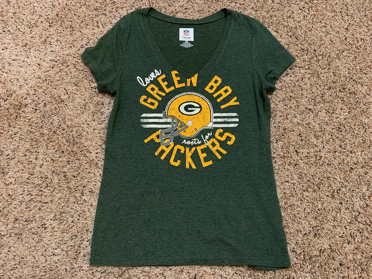 NFL Team Apparel Womens Green Bay Packers T-Shirt Size M