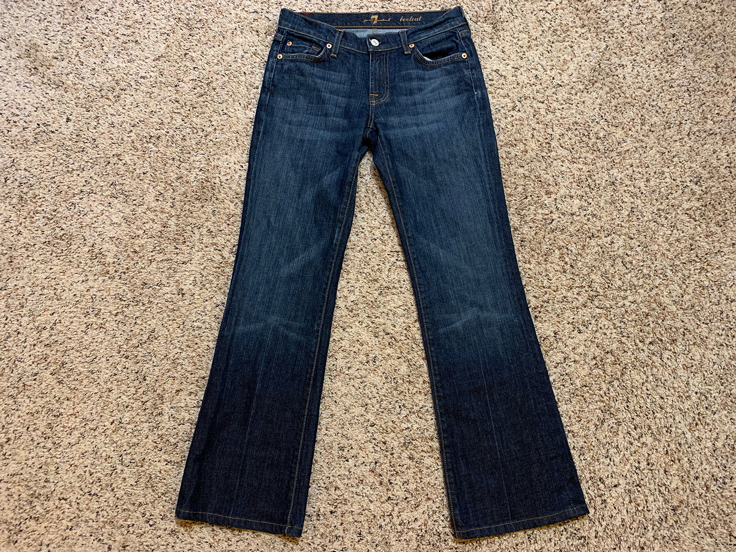 7 for All Mankind  Womens Low Rise Bootcut Jeans Size 27