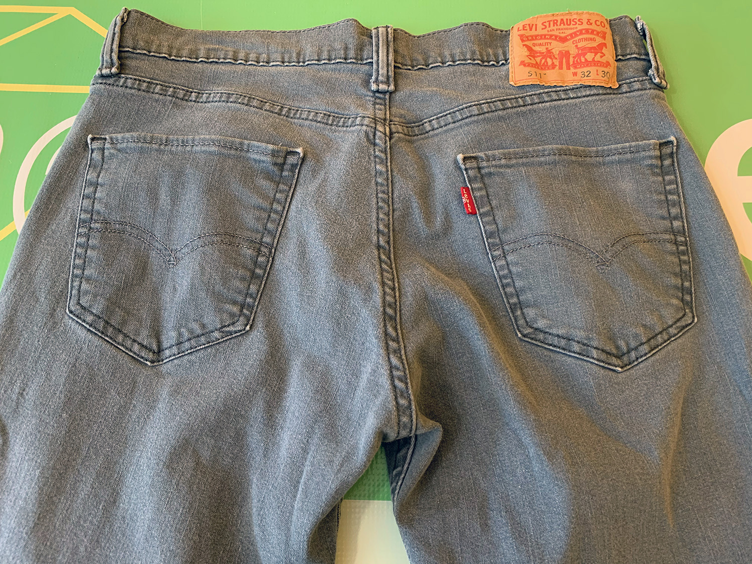 Levis Mens 511 Slim Fit Grey Jeans Hemmed to 30 x 28