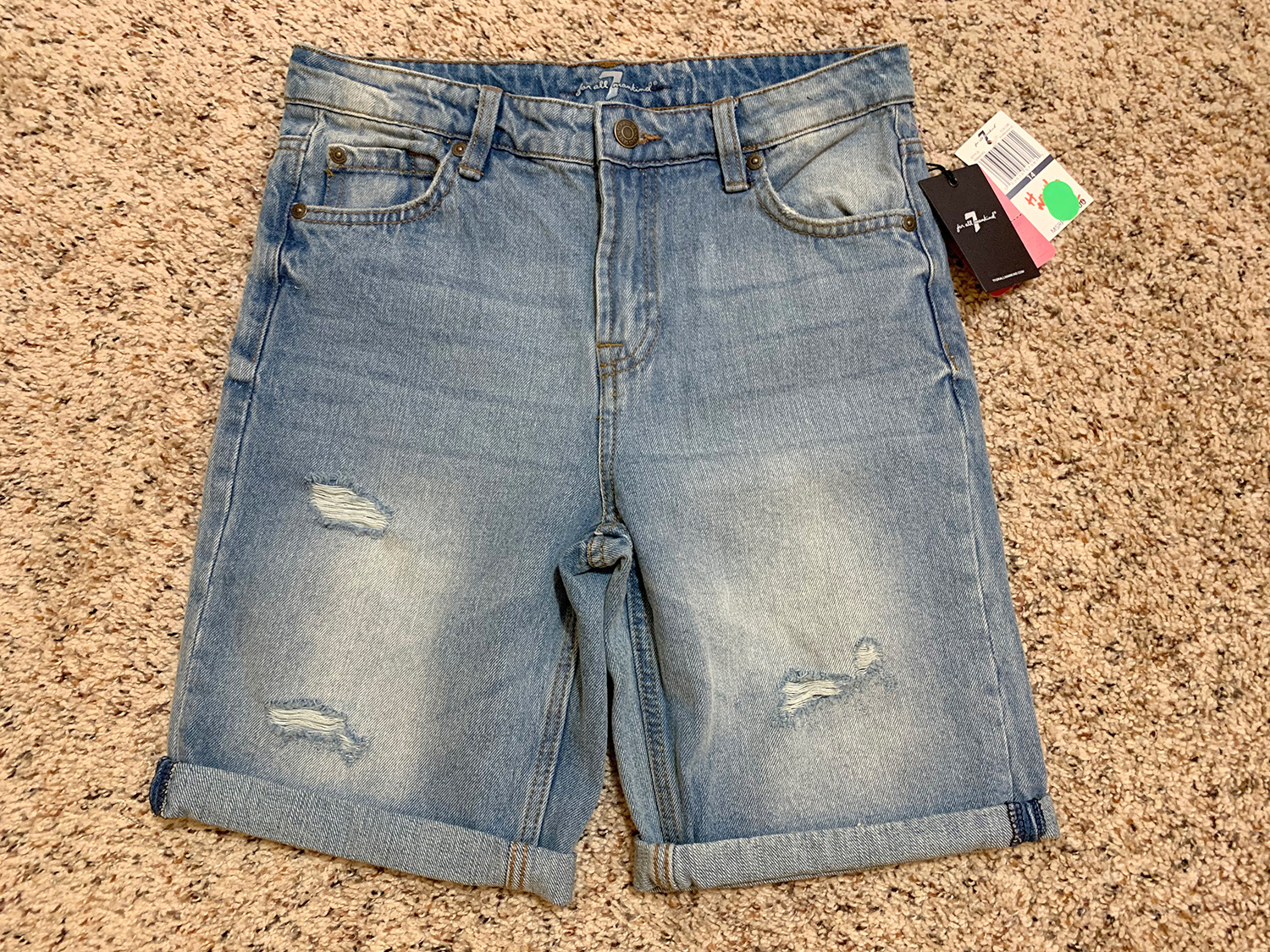7 for All Mankind Womens Cuffed Denim Shorts Size 14 New w Tags at The MenuGem Web Store