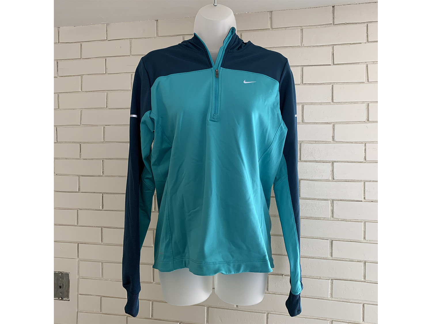 Nike Womens Dri-Fit Quarter Zip Hooded Running Jacket Size M