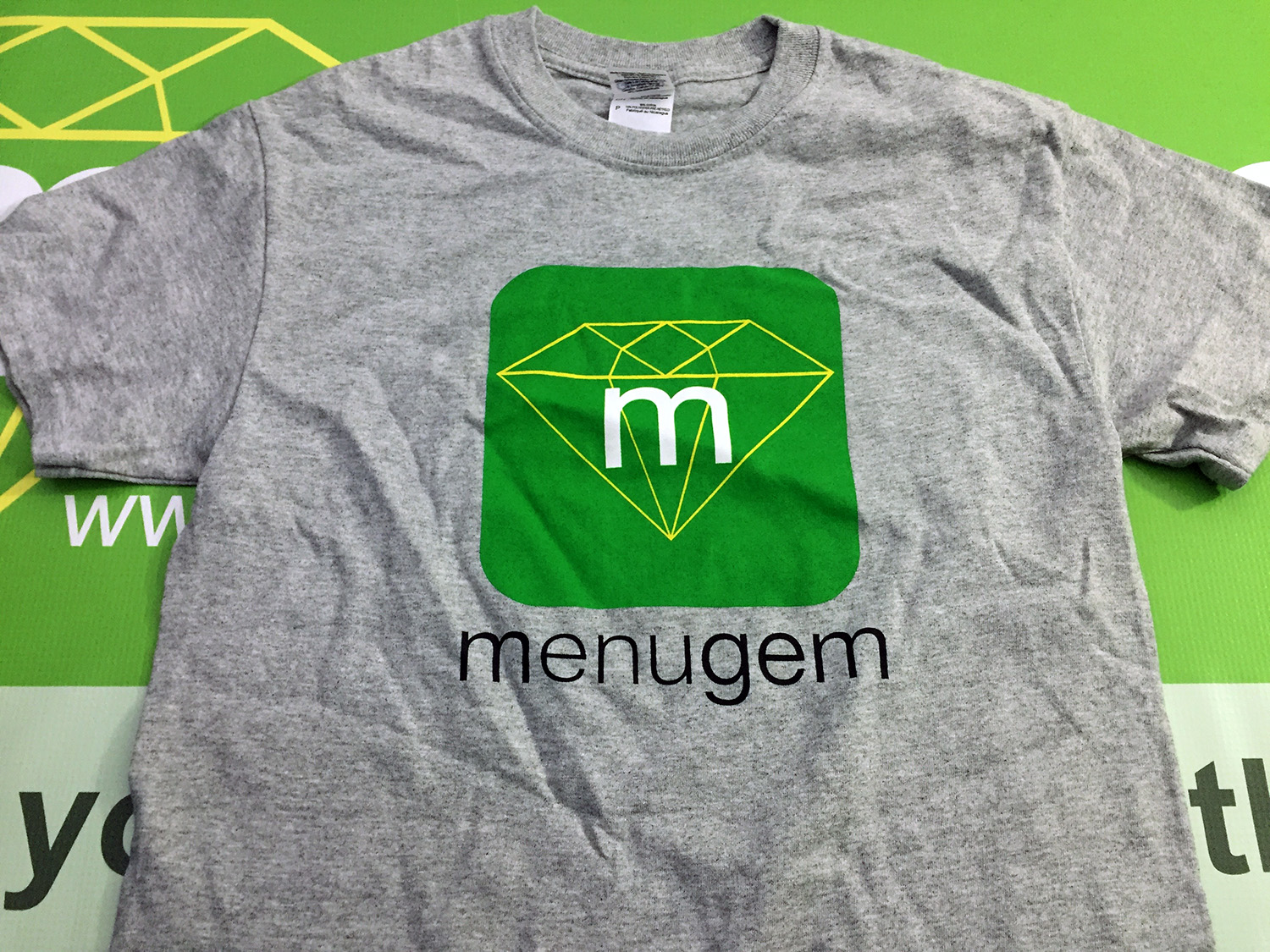 MenuGem Mens T-shirt Heather Grey Small at The MenuGem Web Store