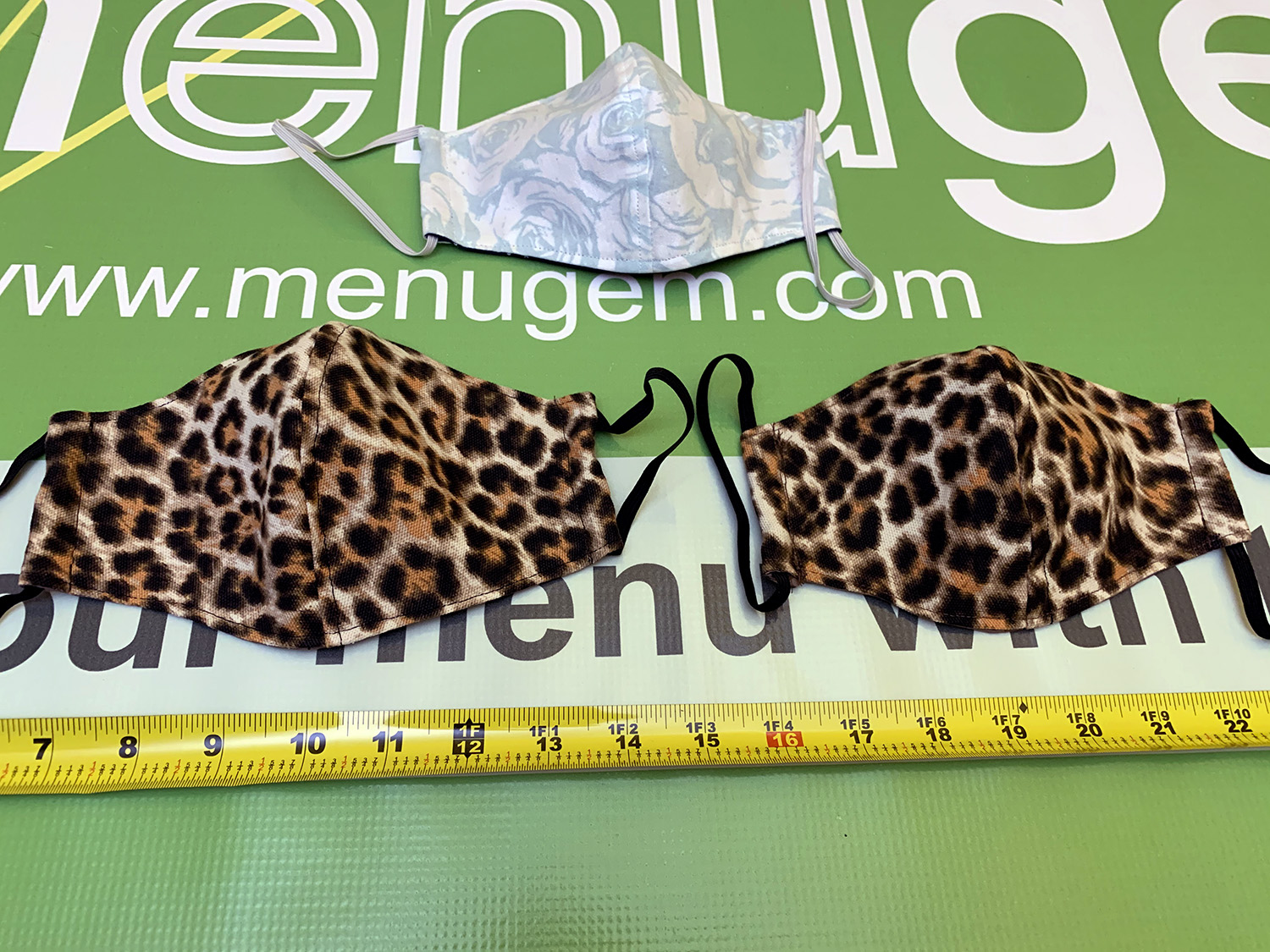 MenuGem Standard Mask 3 Pack - 2 Leopard 1 Floral